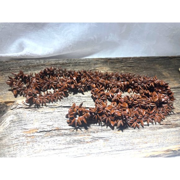 Apple Seed Necklace Hawaiian Polonesian Style Long Necklace 40” Pullover Vintage - Picture 2 of 3